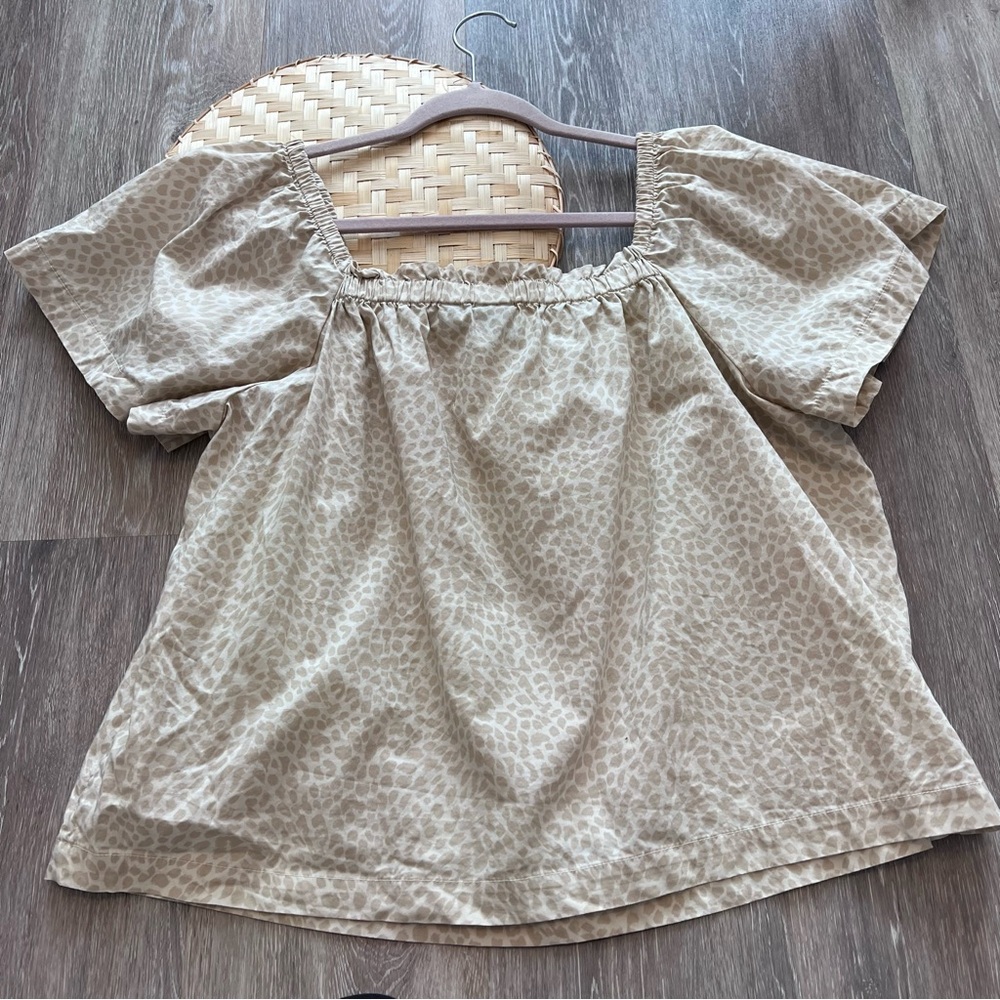 Gap Leopard Print Flutter Sleeve Blouse Square Ne… - image 8
